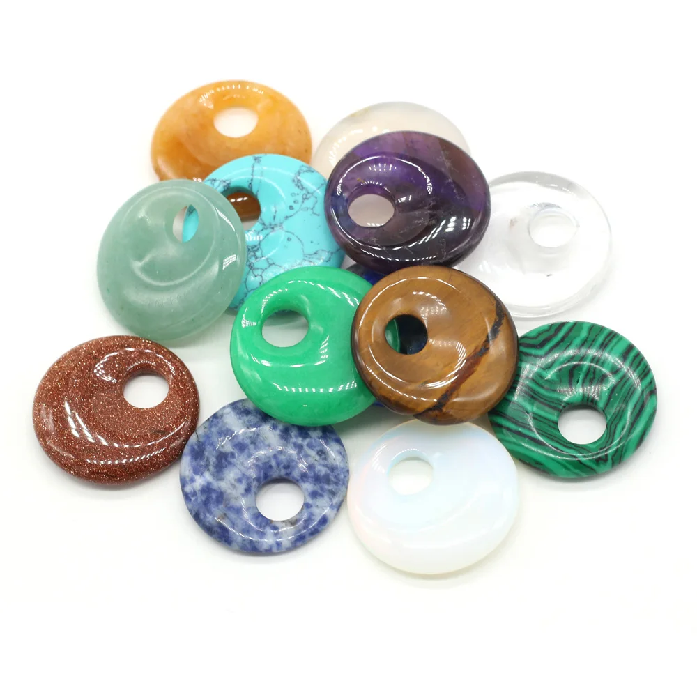 Natural Stone Beads Big Hole Agates Beads Round Shape for Making DIY Jewely Necklace Accessories Gift Size 30x30mm Hole 8.5mm