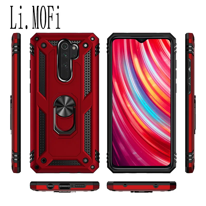 Роскошный армированный Магнитный чехол с металлическим кольцом для Red mi Note 8 7 Pro