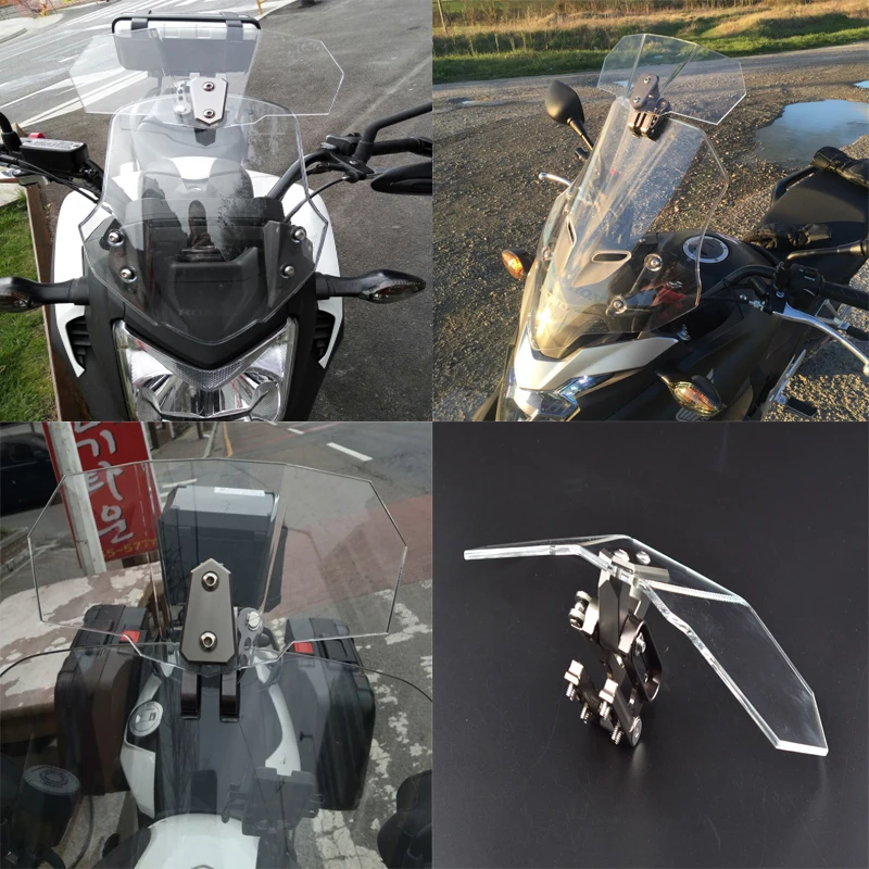 Spoiler Variabile Bolt-On Del Parabrezza Trasparente Regolabile Del Flusso D'Aria Per Honda Yamaha Suzuki Kawasaki Bmw Ducati