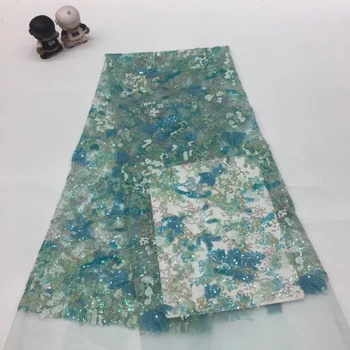 

French sequin lace fabric African lace fabric 2020 high quality lace embroidered fabric, suitable for Nigerian clothing XX3711
