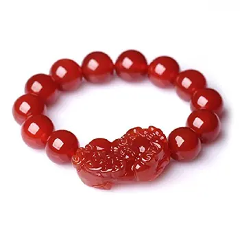 

2020 Fine Jewelry Pure Natural Red Agate Hand Carved Safe and Evil Spirits Brave Troops Bracelet Free Shipping