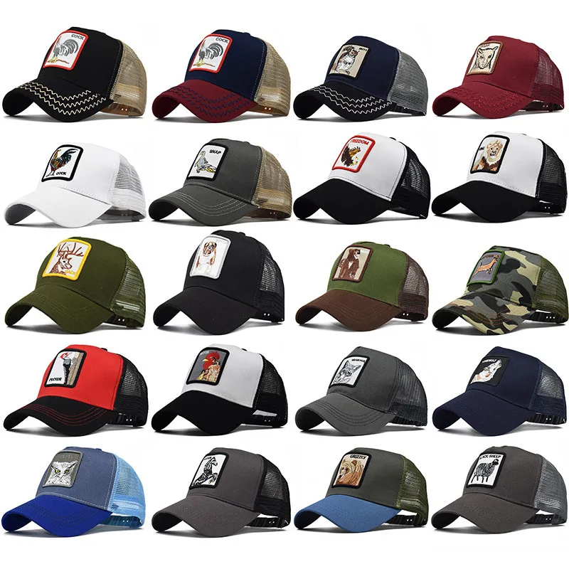 

Spring New Model Animal Embroidered Mesh Baseball Hat Men and Women Hat Hip-hop Casquette Hot Selling Models