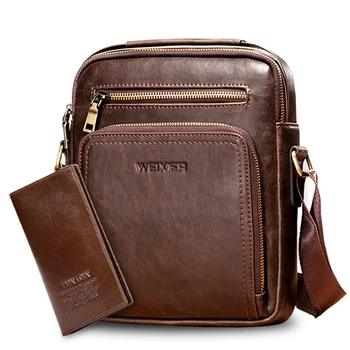 

2019 100% crazy horse leather men shoulder bag vintage messenger bags high quality man's handbag men sling bag bolsas crossbody