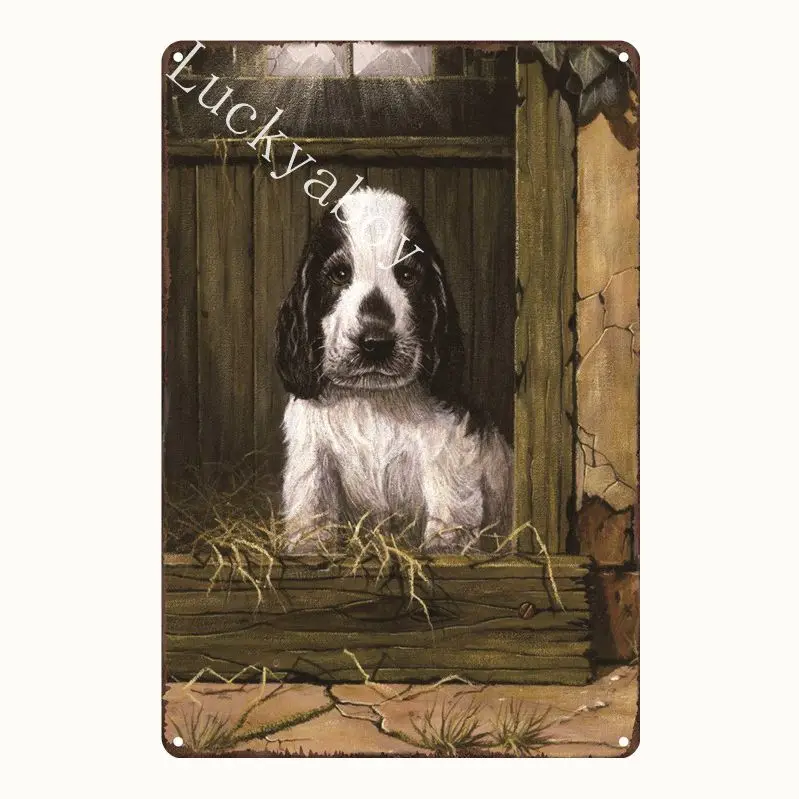 [Luckyaboy] Cat Dog Rules Warning Notice vintage Tin Signs Wall Metal Painting Antique Gift home bar Pub Decor AL017 - Цвет: UV1017