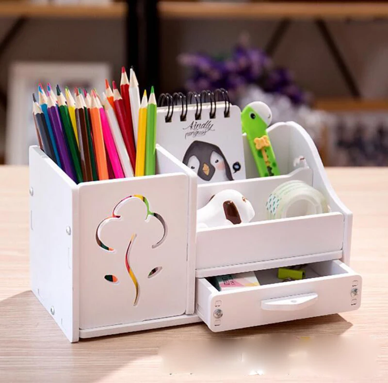 Caja de almacenamiento para lápices de escritorio, cajón de mesa Simple ...