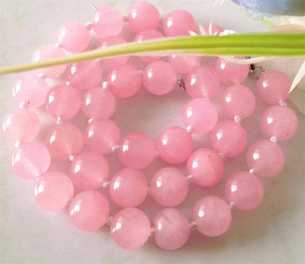 Free Shipping &gt&gtAAA natural genuine 10mm pink stone beads necklace 18inch | Украшения и аксессуары