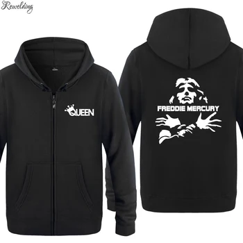 

Queen Freddie Mercury Rock Hoodie Sweatshirts Men Fashion Mens Zipper Jackets Hooded Fleece Hoodies Cardigans Coat