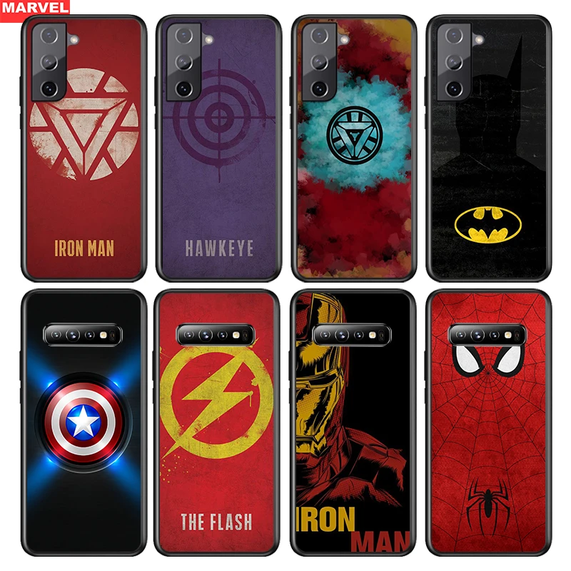Marvel Superhero Logo Silicone Cover For Samsung Galaxy S21 S20 FE Ultra S10 S10E Lite S9 S8 S7 Edge Plus Phone Case | Мобильные