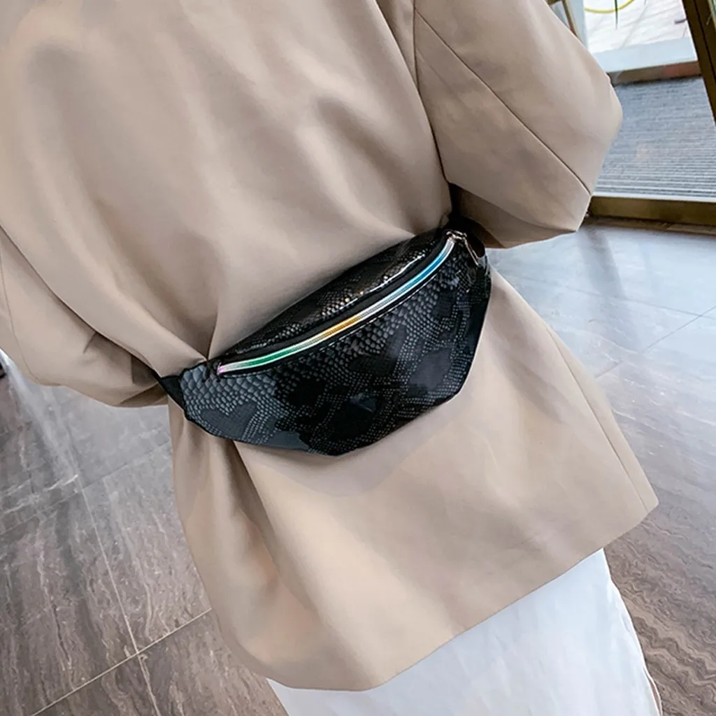 Поясная Сумка женская дизайнерская поясная сумка модный пояс Женская змеиная сумка через плечо на молнии нагрудная сумка поясная сумка