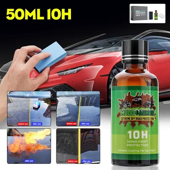

50ML Car Paint Coating Liquid 10H Glass Polish Liquid Ceramic NanoHydrophobic Coating Scratch Resistant Crystal Protection Set