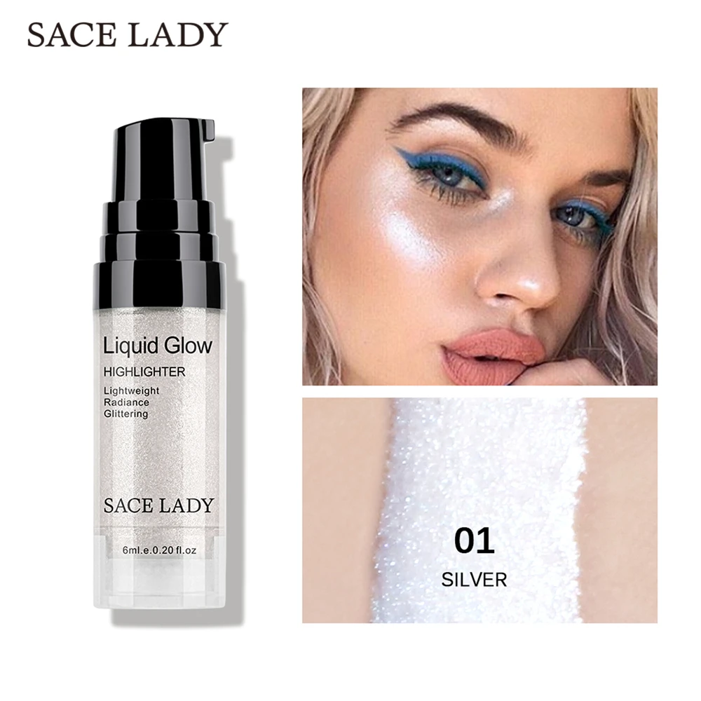 

SACE LADY Liquid Highlighter Makeup Bronzer Glow Face Contour Brightener Professional Shimmer Illuminator Highlight Cosmetics
