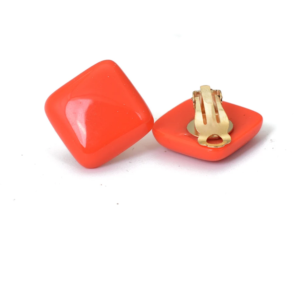 Women Ear Clip Earrings Minimalist Geometric Square