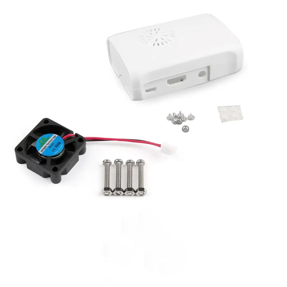WH Case and Fan Raspberry Pi 3 чехол USB кабель питания для Raspberry Pi 3 Model B plus переключатель микро-usb кабель кулер вентилятор+ радиатор - Цвет: WH Case and Fan