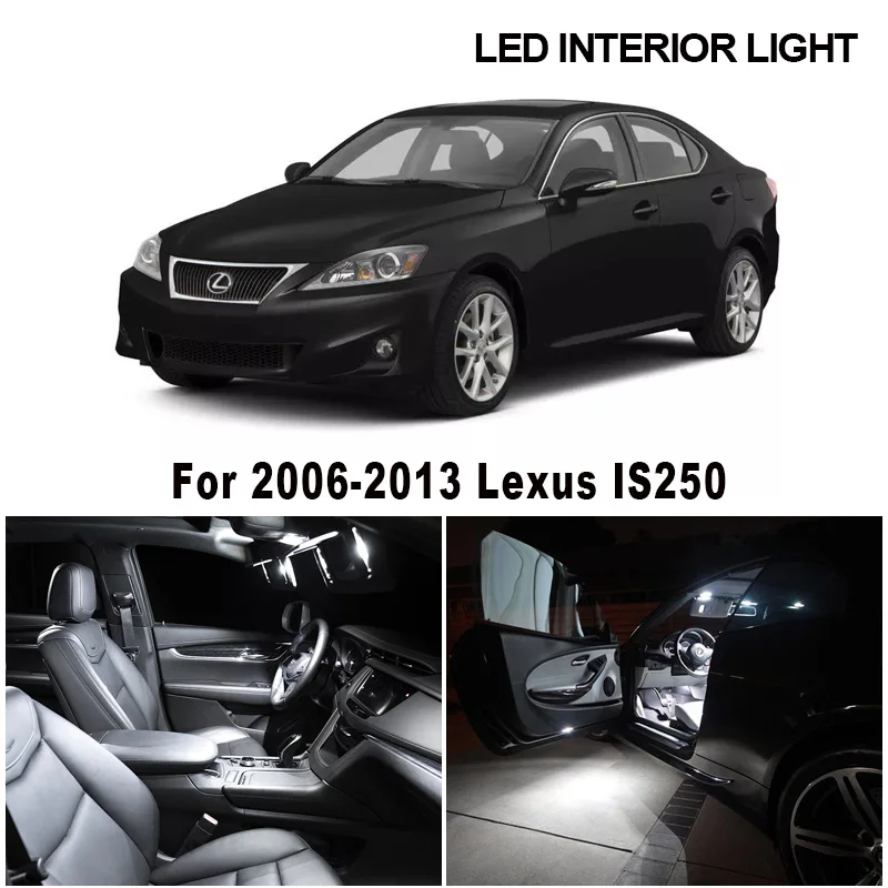 14pcs Car Accessories White Canbus Interior LED Light Bulbs Kit For 2006-2013 Lexus IS250 IS350 ISF Map Dome Trunk Roof Lamp | Автомобили