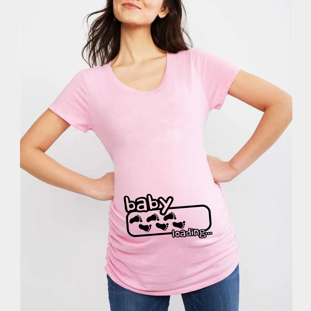 Baby Coming Soon Maternity Tops Baby Loading Pregnancy T Shirt Women Pregnant Clothes Baby on Board Drop Shipping