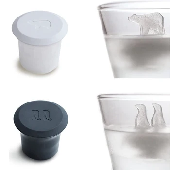 

2pc Silicone Ice Cube Mold Penguin Polar Bear Popsicle Molds Silicone IceTray Novel Ice Cube Maker Kitchen Bar Accessories #
