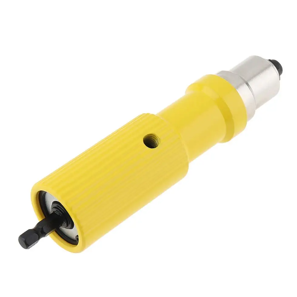 Желтый жесткий металлический Электрический заклепочный пистолет адаптер Клепальный Инструмент с 2,2 мм 2,5 мм 3,2 мм заклепочной головкой и ручкой гаечный ключ