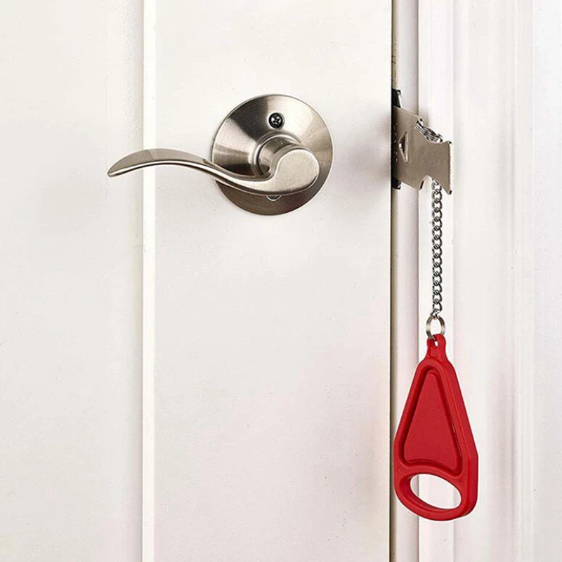Portable Door Lock Safety Latch Metal Lock Home Room Hotel Anti Theft Security Travel Accommodation Door Stopper