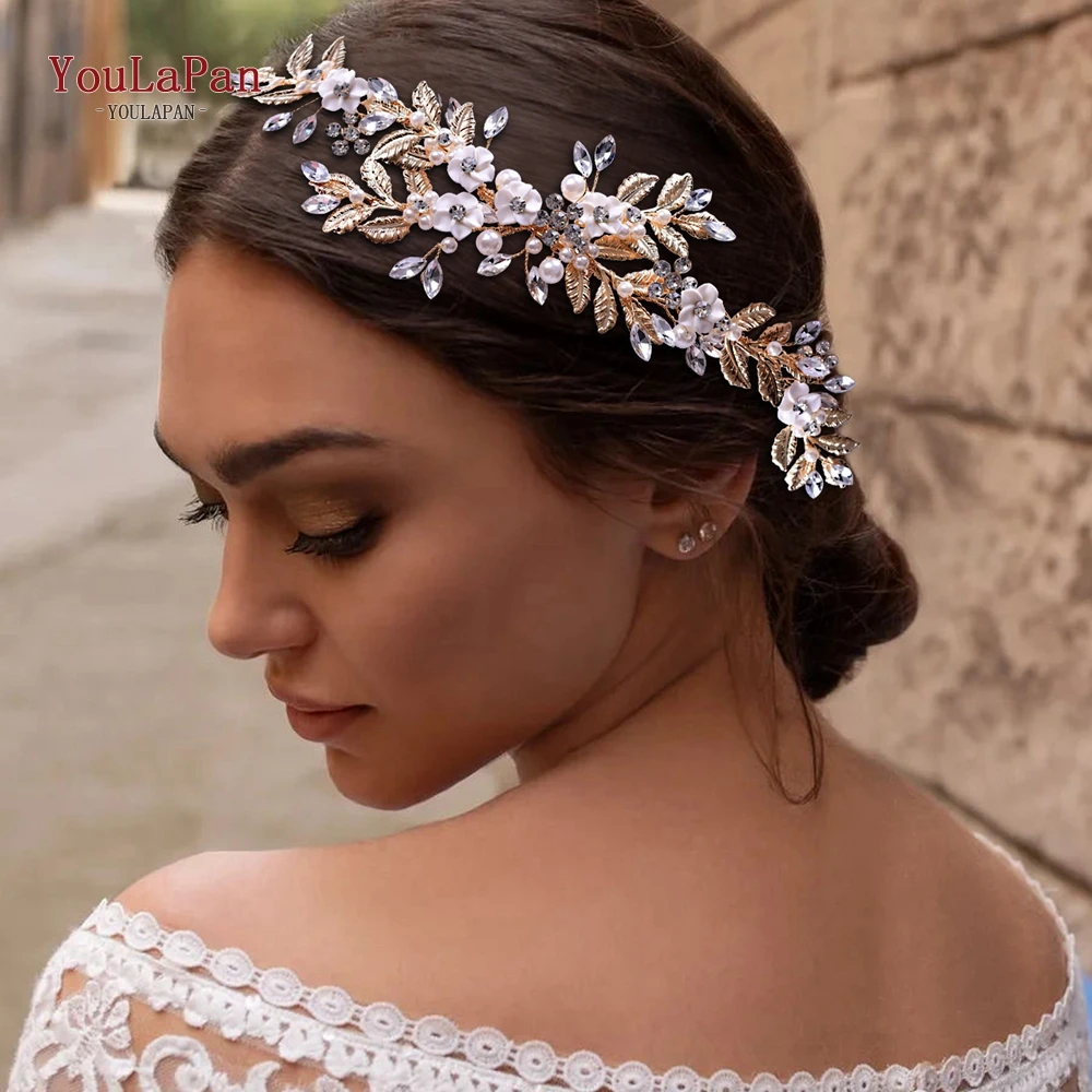 Initiatief krokodil licht Youlapan HP368 Gold Bloemen Bruiloft Haar Kam Bridal Kristal Parels  Hoofddeksel Haaraccessoires Bruid Sieraden Vrouwen Haar Clips|Bruids  hoofddeksel| - AliExpress