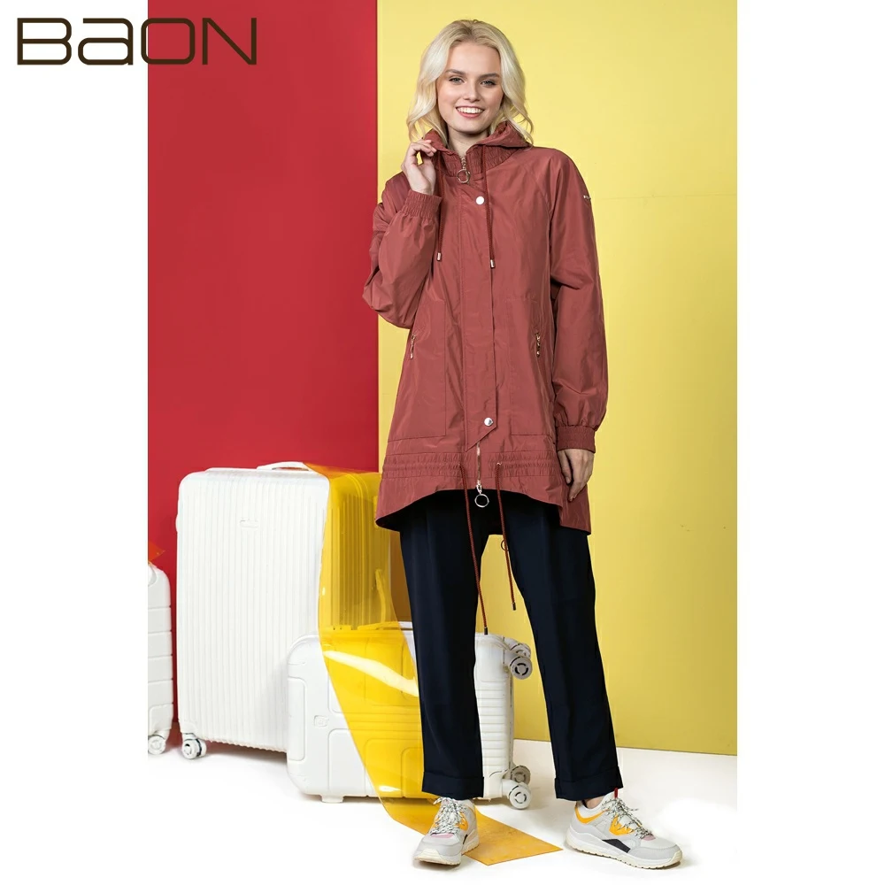 Женские брюки из смесового льна с эластичным поясом Baon B299021 | Женская одежда