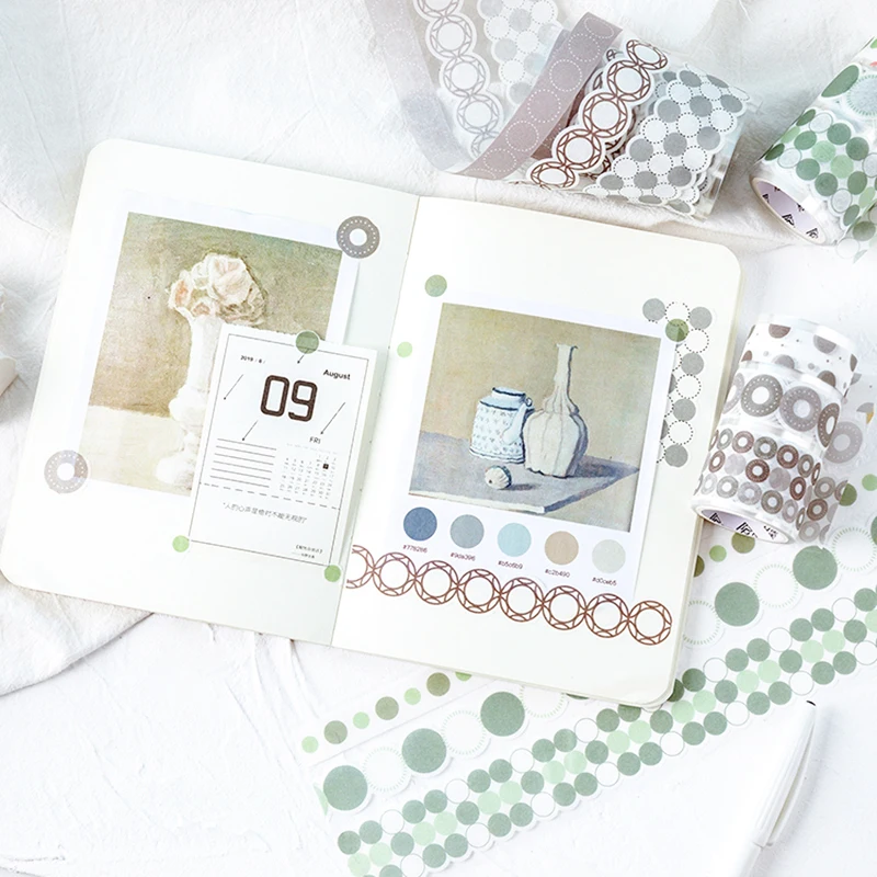 

3 pcs/set Colored Dots Bullet Journal Washi Tape Scrapbooking DIY Adhesive Tape Sticker Label Masking Tapes Japanese Washitape