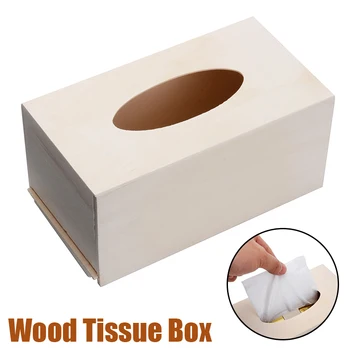 

Wooden Tissue Box Home Napkins Holder Case Organizer fir Home DIY Painting Decoration Tool