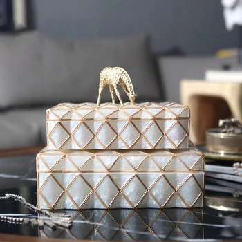 

Luxtry Diamond Pattern With Crossed Golden Lines Jewelry Box Table Container For Displaying Jewelry Keepsakes Home Decor Plants