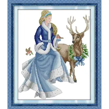 

Joy Sunday The Winter Fairy Tales Cotton Canvas Cross Stitch Pattern Print Counting Patterns Embroidery Everything For Weaving