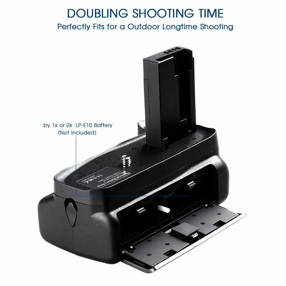 Vertical Battery Grip for Canon EOS 1100D 1200D 1300D/Rebel T3 T5 T6/kiss X50/70 SLR Camera W/half-press function