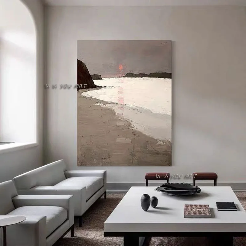 

00% абстрактная картина маслом на холсте ручной работы, современный минималистичный пейзаж, современное настенное искусство, декоративная для гостиной