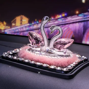 

Crystal Swan Figurines Performance of Love Car Perfume Bottle Glass Swan Craft Home Decor Car Interior Decor Valentine's Gift