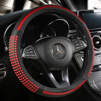 

Carbon fiber car leather steering wheel cover Hand Sew Car For Ssangyong Rexton Rexton W Rodius