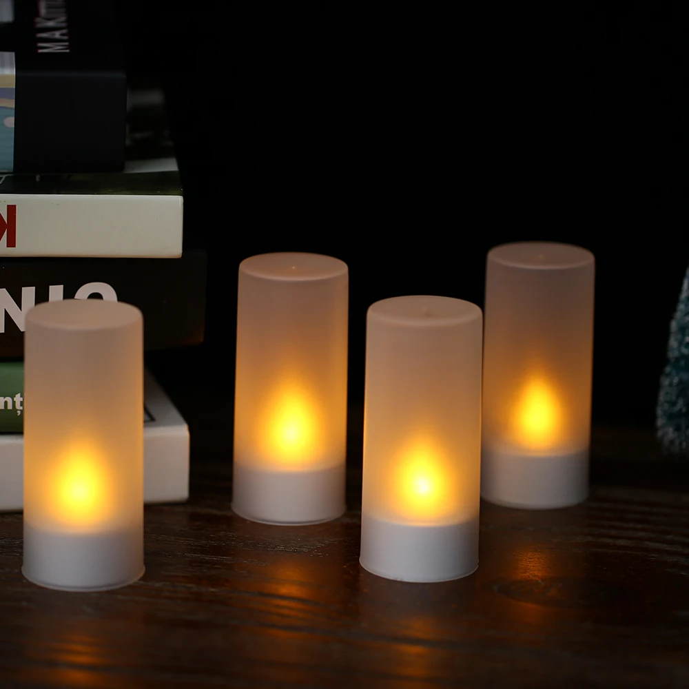 4/6/12 шт. светодиодный Свеча светильник зарядка через usb мерцающие CandlesTea светильник свечи светильник s с дистанционным Управление на день рождения в форме свечи