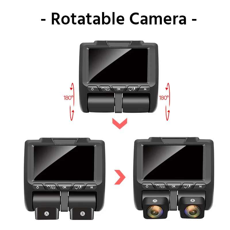 E ACE B42 Автомобильный видеорегистратор 2 объектив камеры 3 дюйма 1080P + Dashcam DVR мини