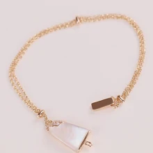 Одежда высшего качества из чистого 925 пробы Серебряные ювелирные изделия из розового золота браслет-цепочка для свадебной вечеринки мороженое ювелирных изделий Натуральный камень браслет из розового золота