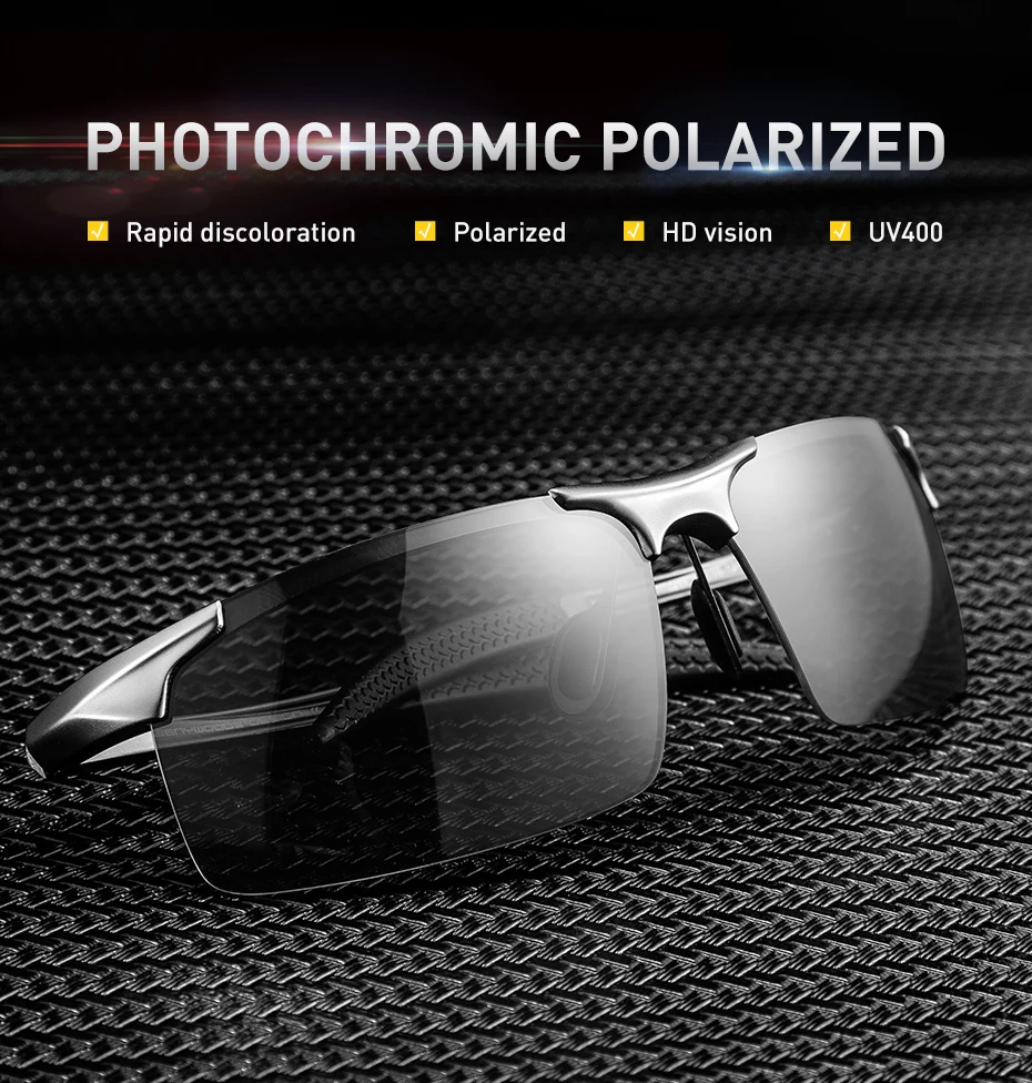 CAPONI поляризованные солнцезащитные очки для мужчин, винтажные спортивные фотохромные очки, Классические брендовые дизайнерские солнцезащитные очки для мужчин, UV400, BS3218