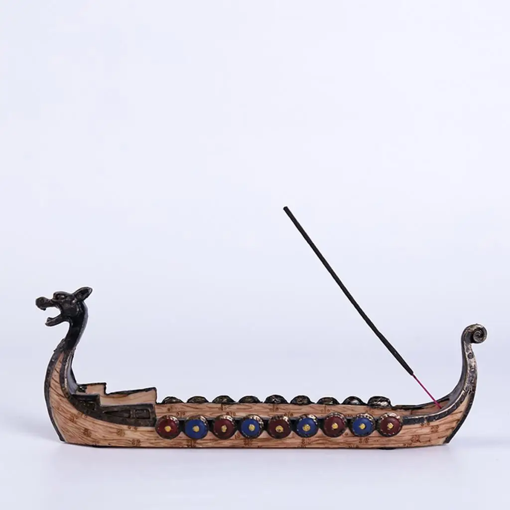 Resin Dragon On Viking Boat Ornament For Festival  Aquarium Ornament