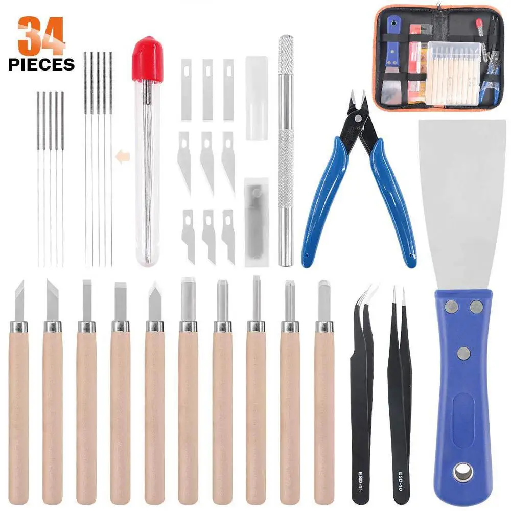 Accessoires d'imprimante 3D, outils de nettoyage de modèles, couteau à  découper, couteau à découper, lime, Kit d'outils de nettoyage, 36  pièces/ensemble - AliExpress