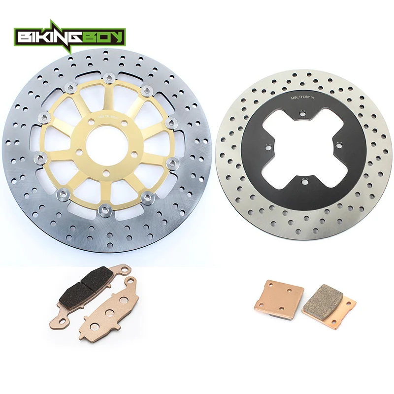 BIKINGBOY For Suzuki GS 500 E 88-03 02 01 00 99 GS 500 F 04-11 GSF 400 Bandit 91 92 93 Front Rear Brake Discs Rotors Disks Pads - Цвет: Round Gold