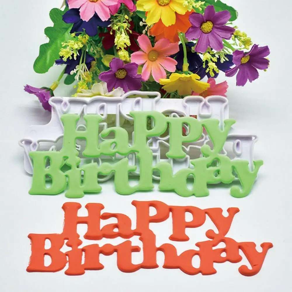 

Decorating Mould Tools Plastic Happy Birthday Fondant Mold Birthday Cake