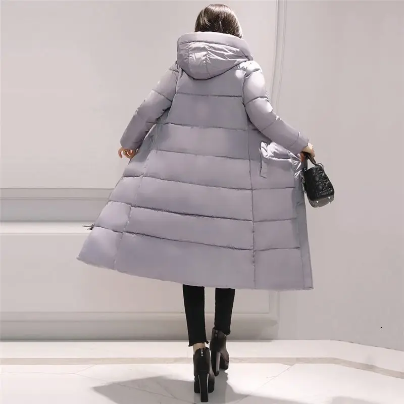 Новые модные женские зимние Утепленные хлопковые куртки, женские свободные стеганые куртки с капюшоном и принтом звезд, пальто D54