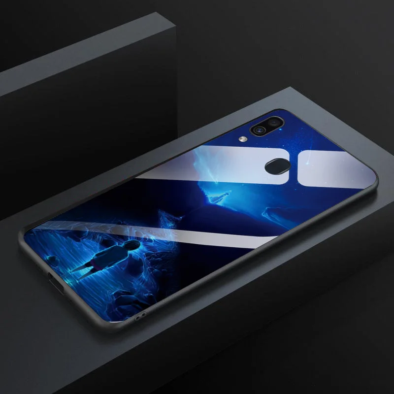 Чехол для samsung Galaxy A40, чехол для телефона с изображением лодки 40, чехол для samsung Galaxy A10 A30 A40, Мягкий бампер, закаленное стекло, крышка M20 - Цвет: GLSZZZ115
