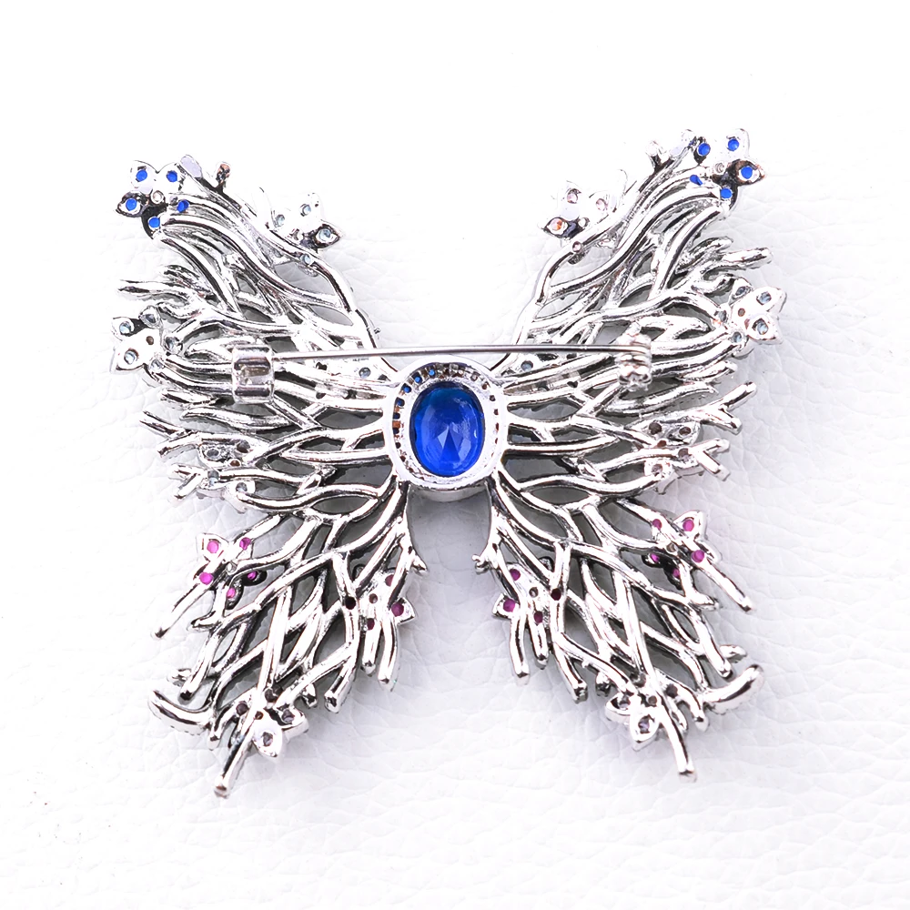 35x65MM 18k gold plated Zirconia micro pave Butterfly Brooch Pin