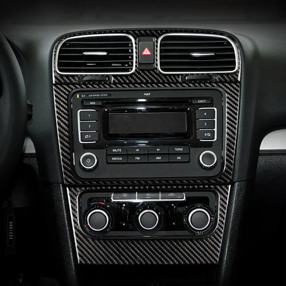 

Car Styling Carbon Fiber Steering Wheel Gear Door Panel Internal Sticker Fit For Volkswagen Golf 6 GTI R MK6 2008-2012