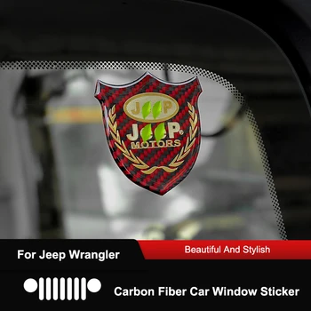 

QHCP Car Window Decorative Sticker Carbon Fiber Style Decals Badge Side Window Stickers For Jeep Wrangler JL 2018 2019 Accessory