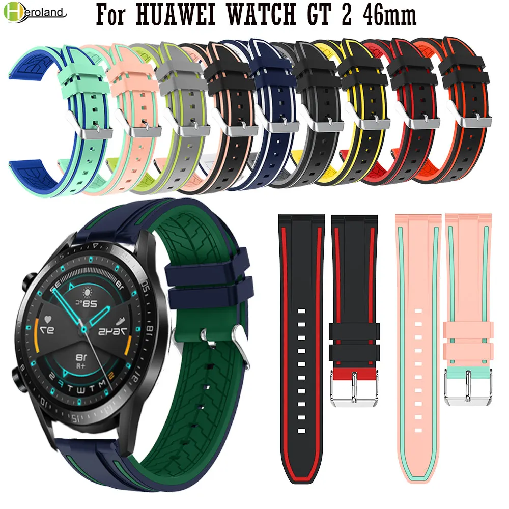 22Mm Sportowy Pasek Silikonowy Do Zegarka Huawei Gt 2 46M/Do Huami Amazfit Stratos 3 2S Gtr 2E Smartwatch Bransoletka Zespołu Wirststrap