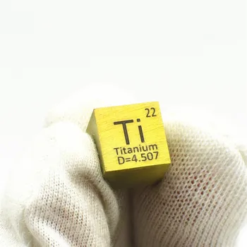 

Titanium Element Cube Pure Metal Ti 10mm 99.5% TA1 Anodizing Yellow Gold Color Collection Science Gift Hand Made DIY Hobbies