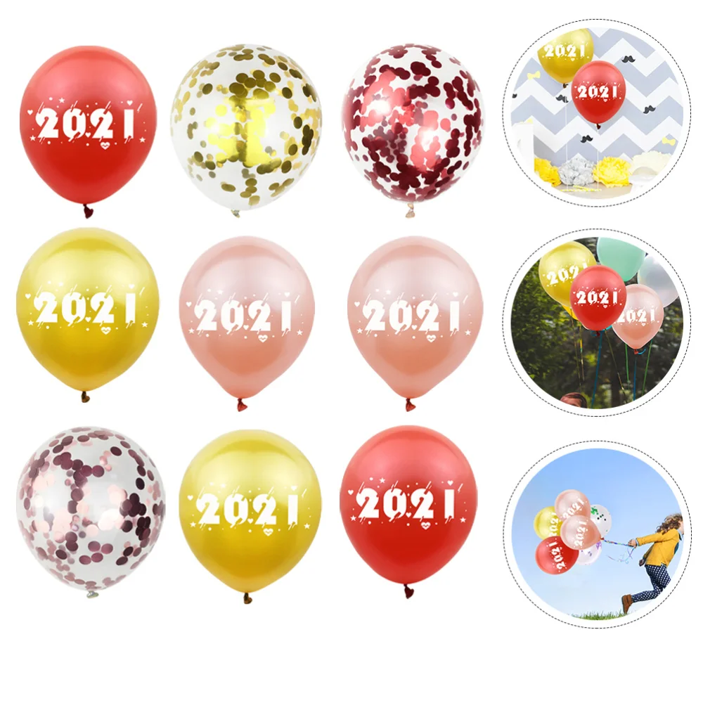 

30pcs Party Props Happy New Year Balloons Sequin Balloons for Festival Home New Year Party