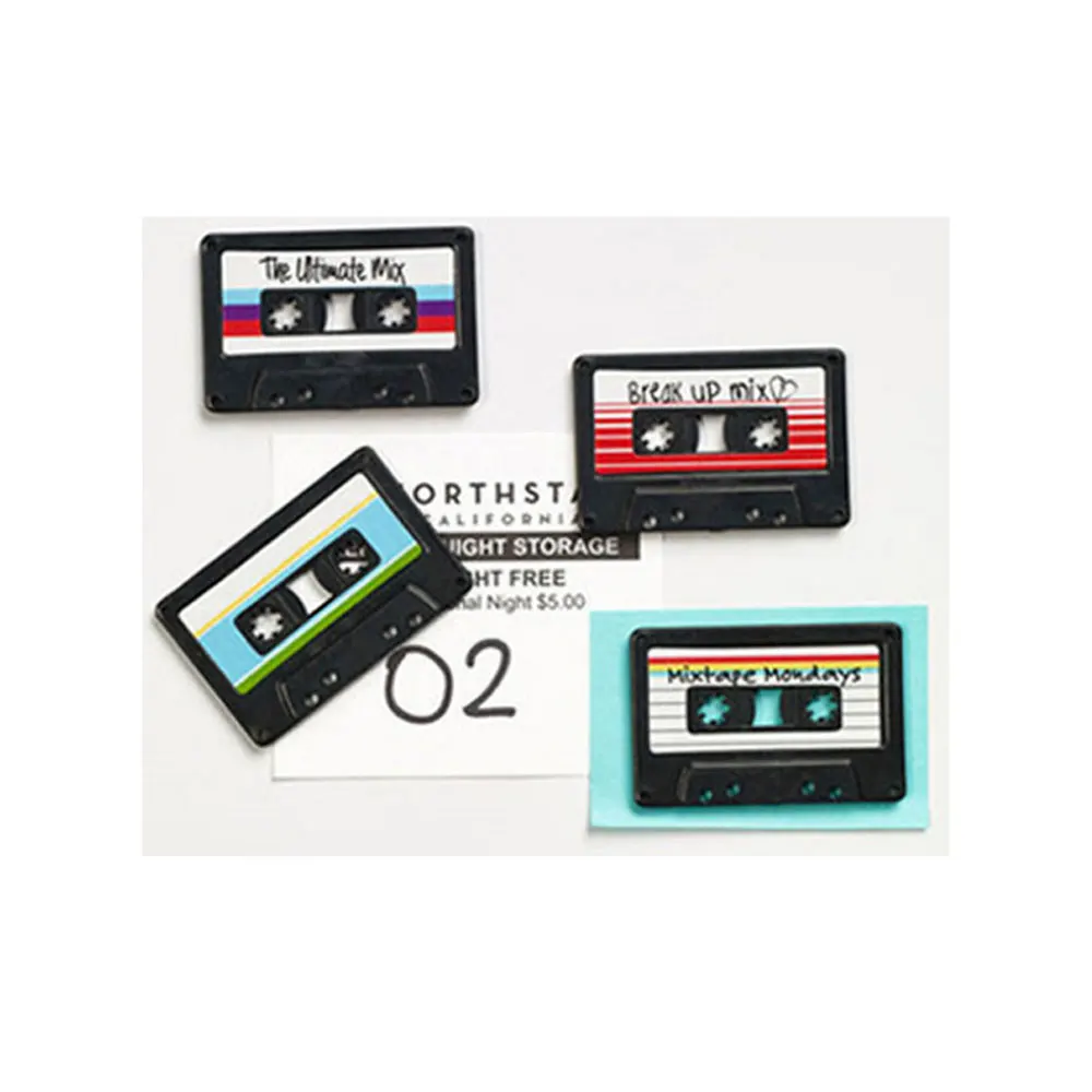 4-Piece Set Nostalgic Box Refrigerator Magnet Sticker Message Board