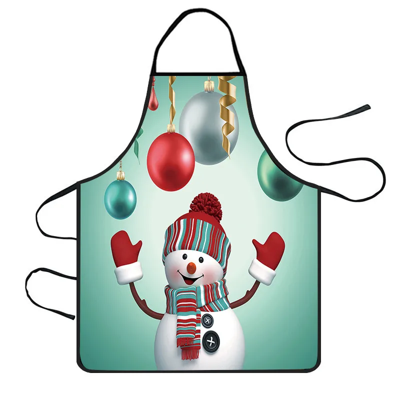 

1PC Kitchen Aprons Christmas Decoration Waterproof Bib Apron Christmas Dinner Party Apron tablier de cuisine pour femme Hot A10